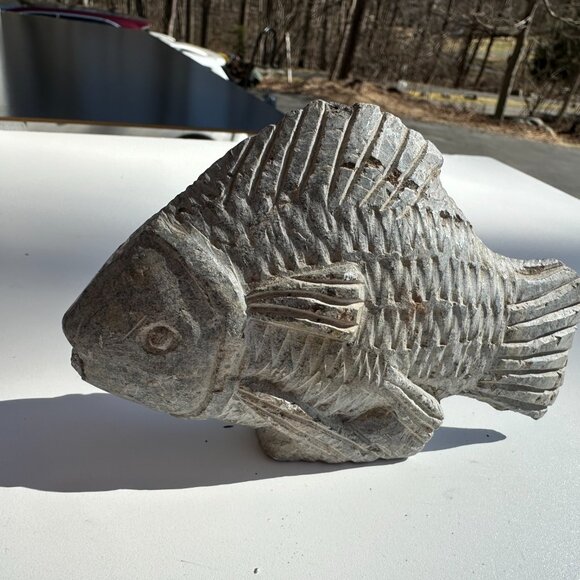 #979 SOAP STONE FISH  SOAP STONE FISH CARVING - Picture 1 of 9